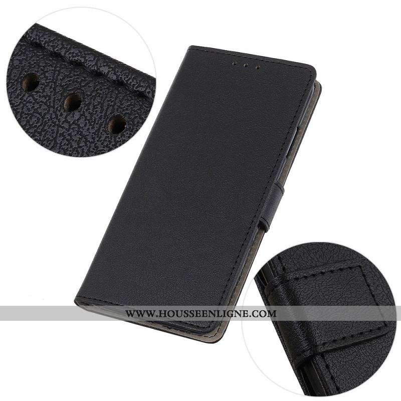 Housse Oppo A74 4G Effet Cuir Brillant Simple
