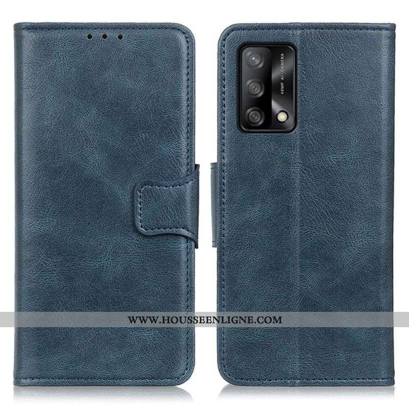 Housse Oppo A74 4G Effet Cuir Fermoir Réversible