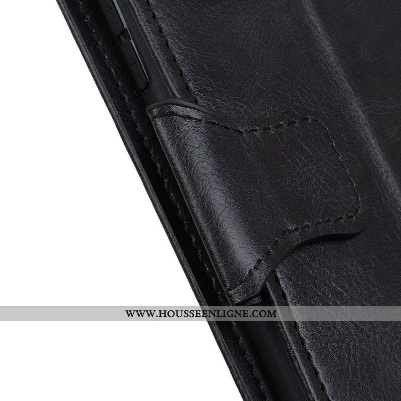 Housse Oppo A74 4G Effet Cuir Fermoir Réversible