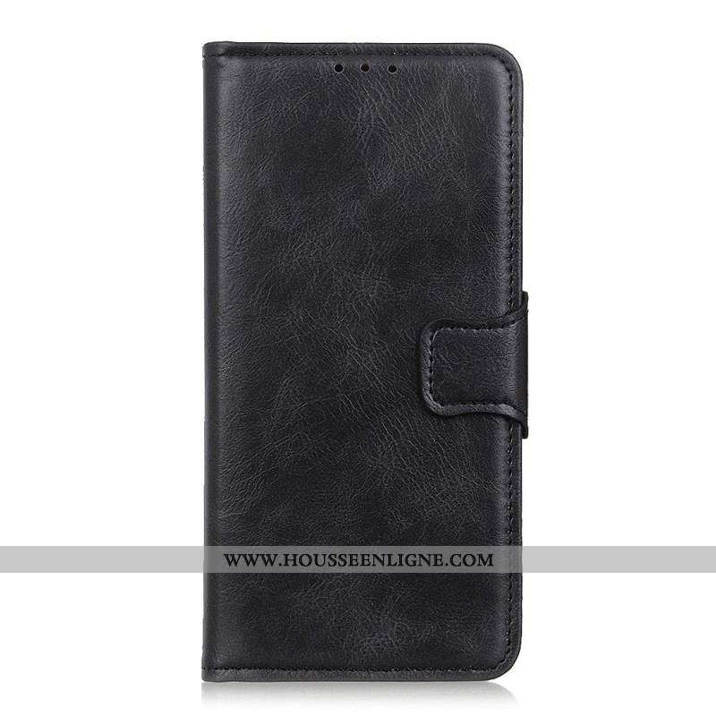 Housse Oppo A74 4G Effet Cuir Fermoir Réversible