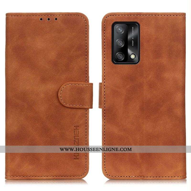 Housse Oppo A74 4G Effet Cuir Vintage KHAZNEH