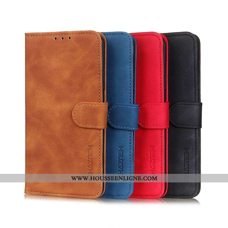 Housse Oppo A74 4G Effet Cuir Vintage KHAZNEH