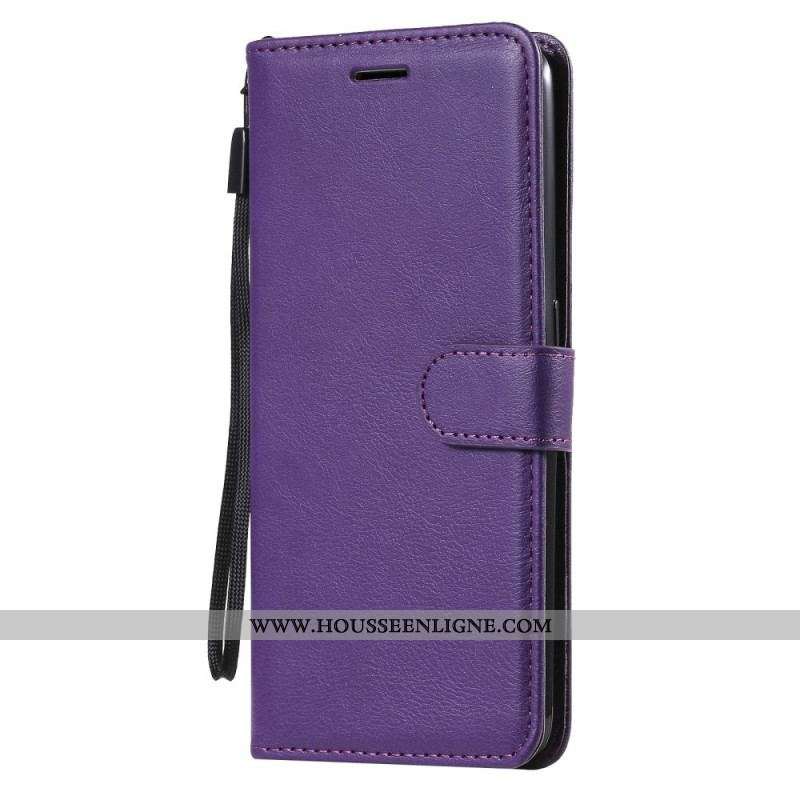 Housse Oppo A74 4G Effet Cuir à Lanière