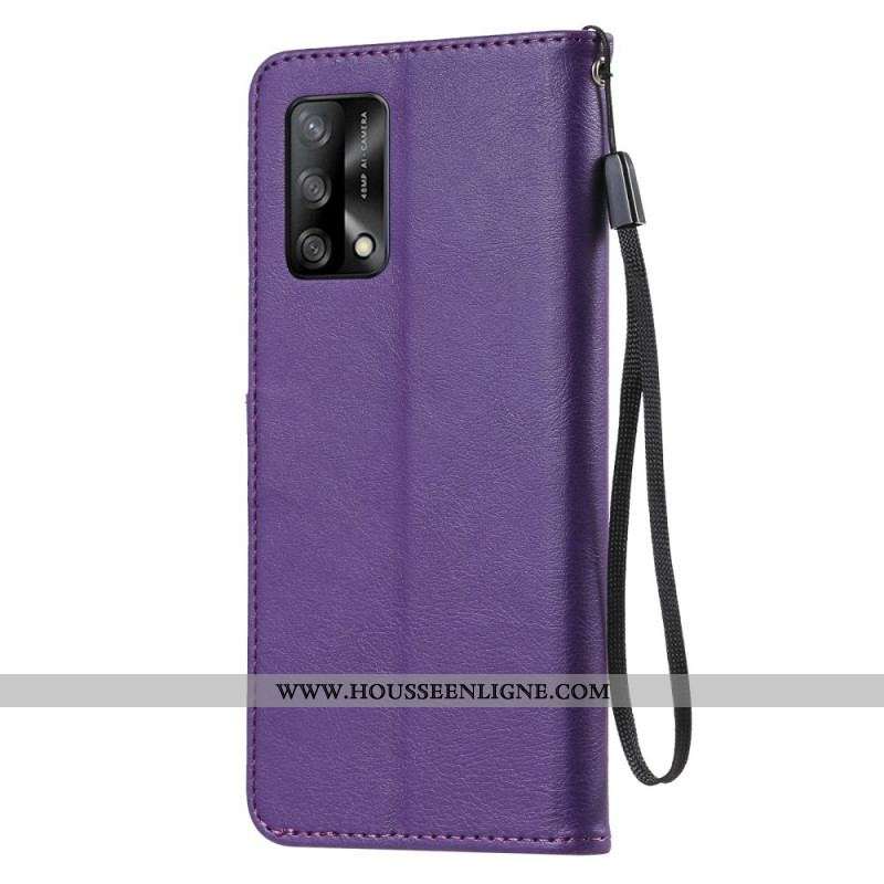 Housse Oppo A74 4G Effet Cuir à Lanière