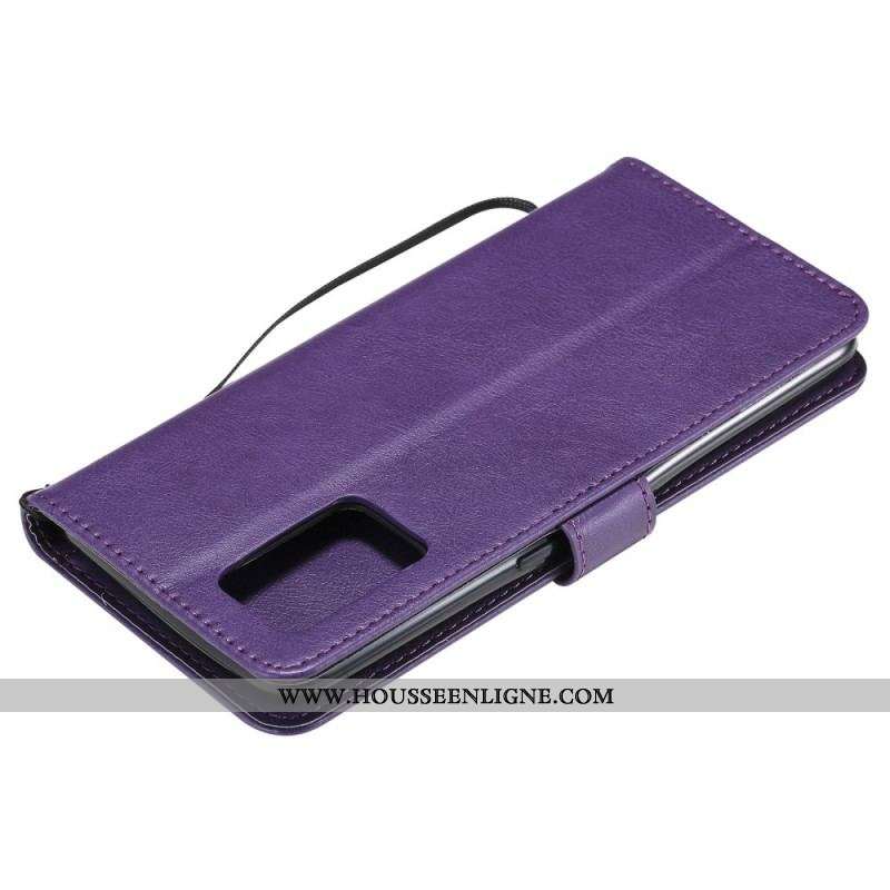 Housse Oppo A74 4G Effet Cuir à Lanière