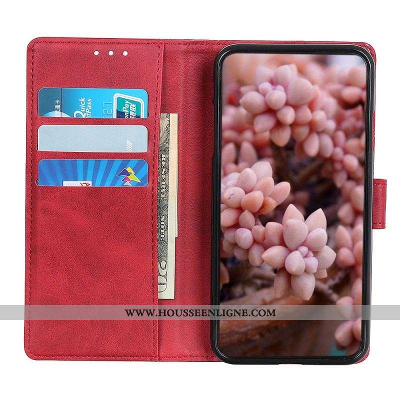 Housse Oppo A74 4G Matte Effet Cuir Rétro