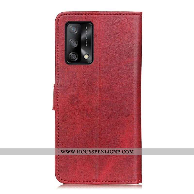 Housse Oppo A74 4G Matte Effet Cuir Rétro