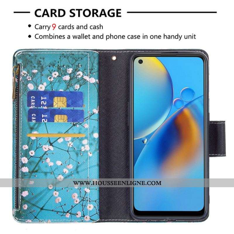 Housse Oppo A74 4G Poche Zippée Arbre