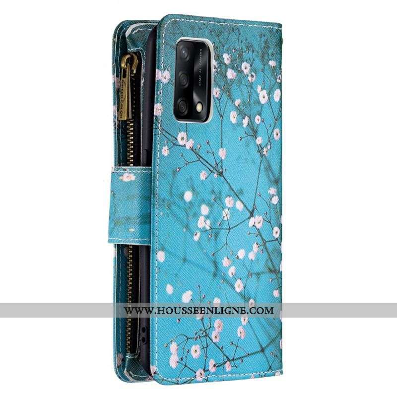 Housse Oppo A74 4G Poche Zippée Arbre
