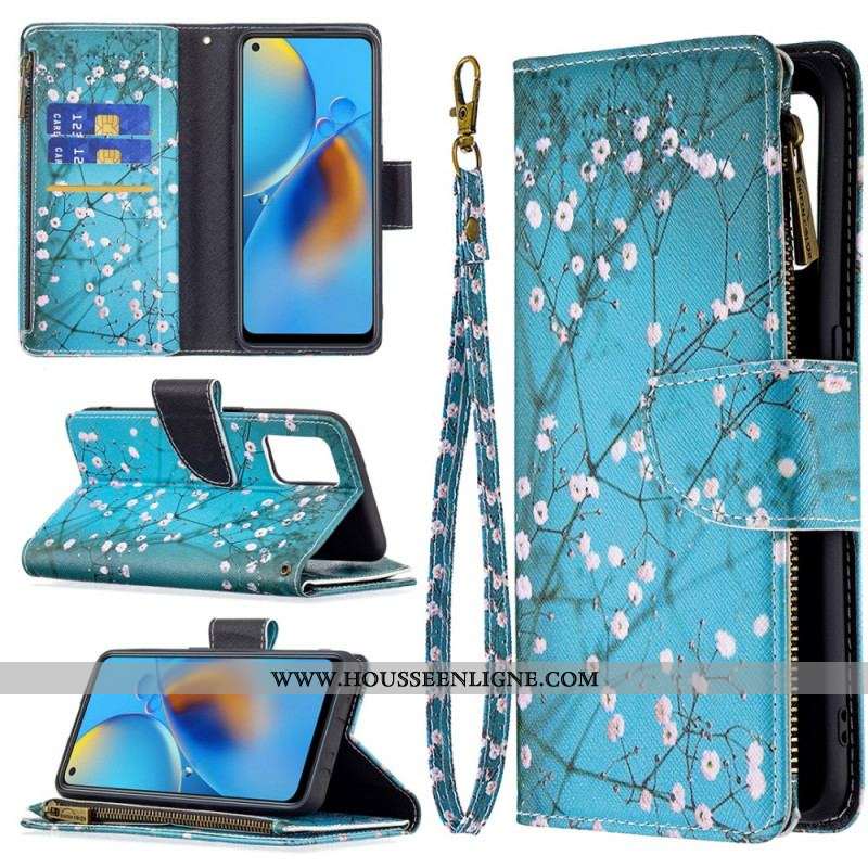 Housse Oppo A74 4G Poche Zippée Arbre