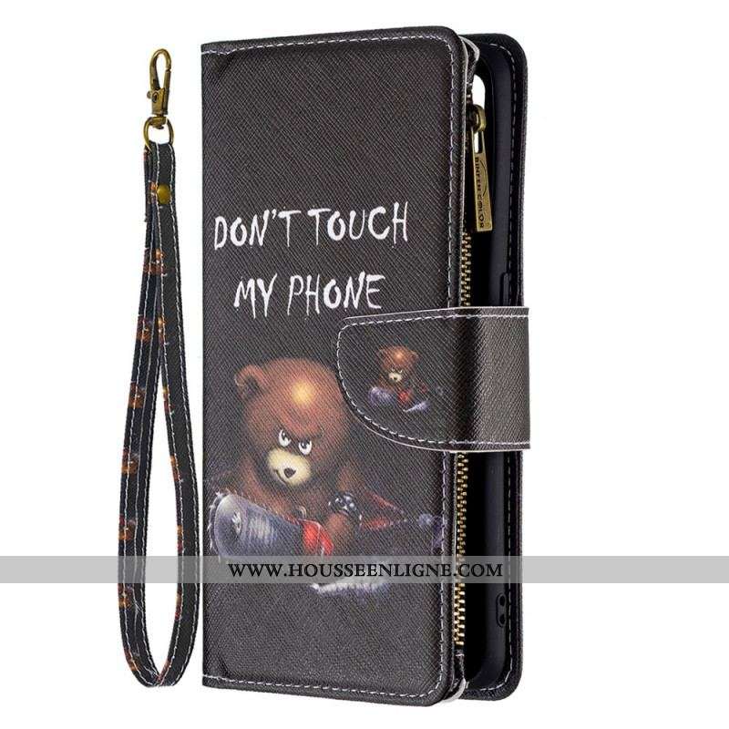 Housse Oppo A74 4G Poche Zippée Ours