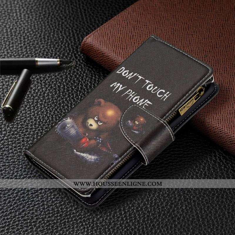 Housse Oppo A74 4G Poche Zippée Ours