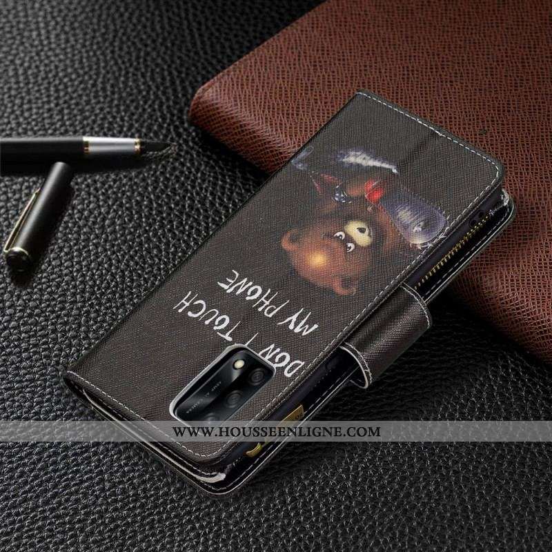 Housse Oppo A74 4G Poche Zippée Ours