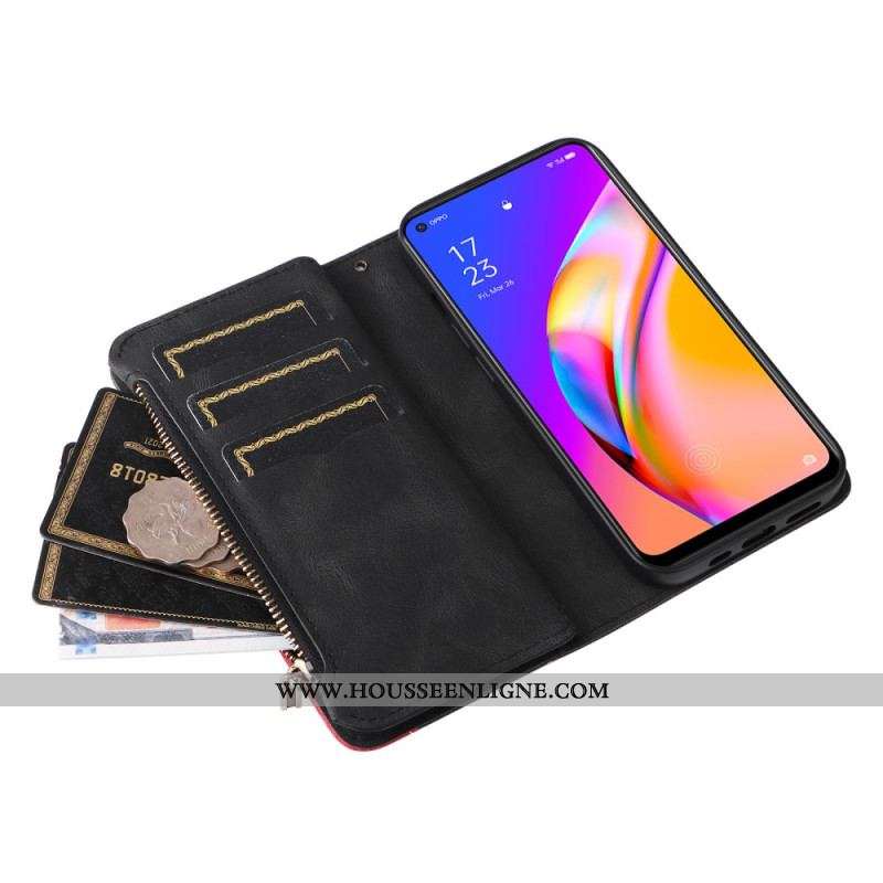 Housse Oppo A94 5G Bicolor Porte-monnaie avec Lanière