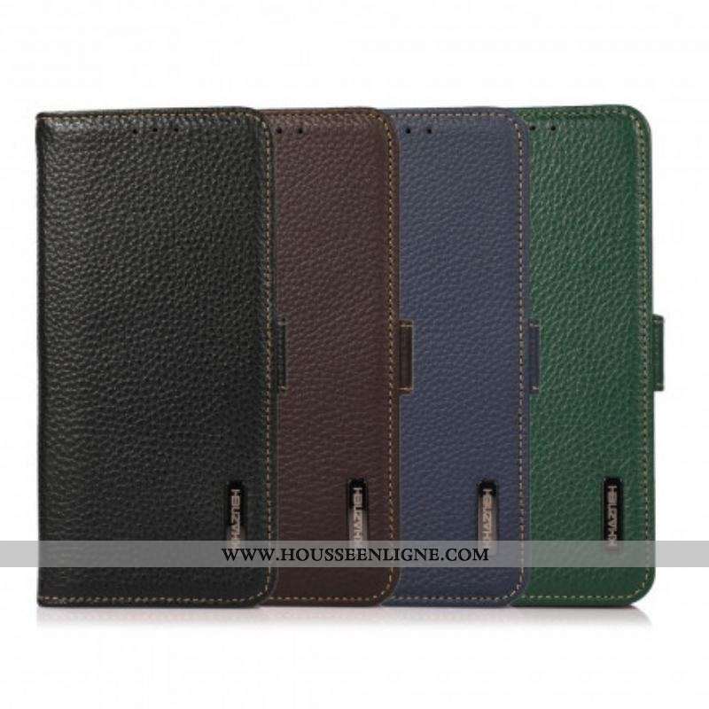 Housse Oppo A94 5G Cuir Litchi KHAZNEH RFID