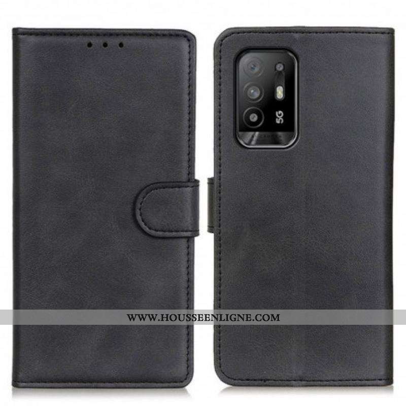 Housse Oppo A94 5G Effet Cuir Mat Rétro