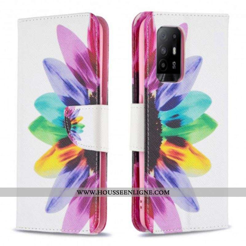 Housse Oppo A94 5G Fleur Aquarelle