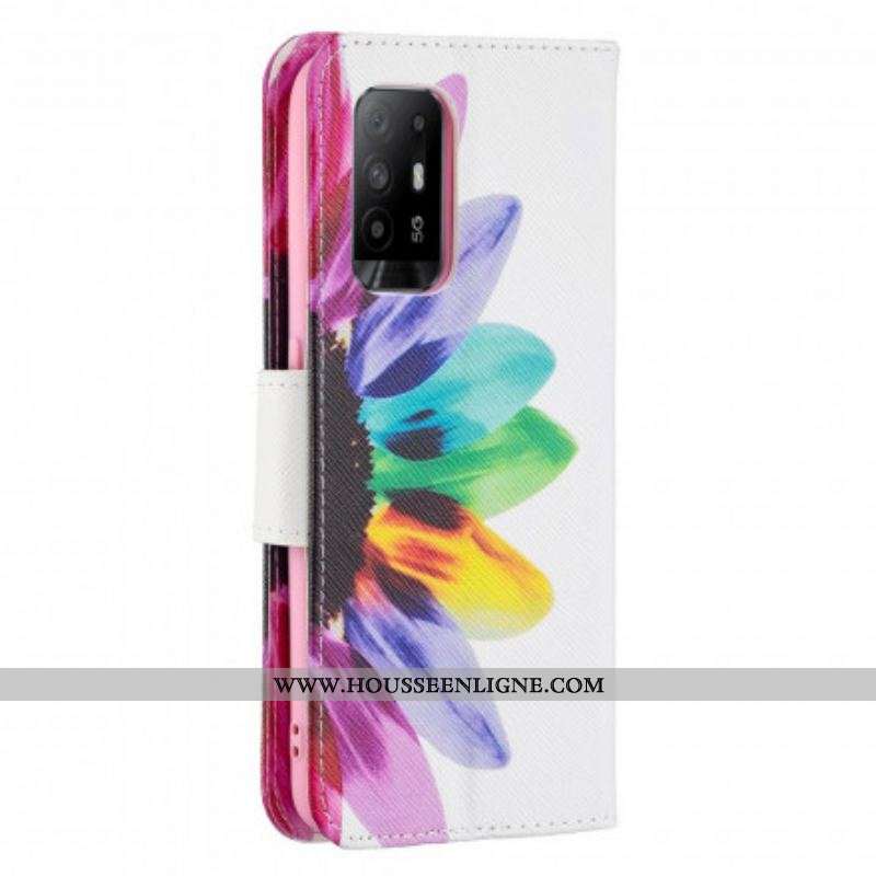 Housse Oppo A94 5G Fleur Aquarelle