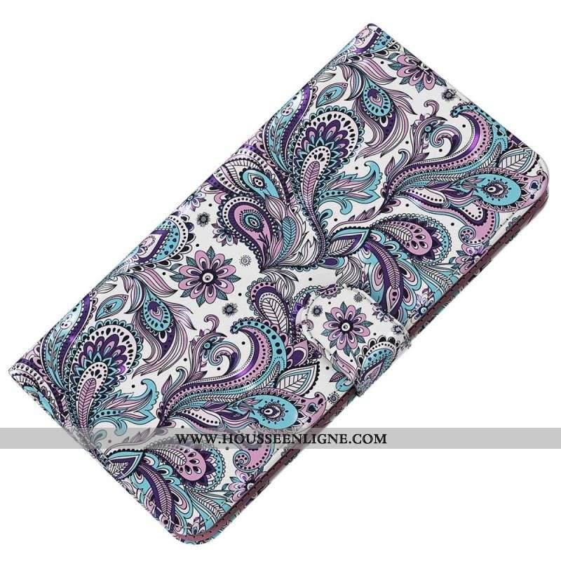 Housse Oppo A94 5G Fleurs Motifs avec Lanière