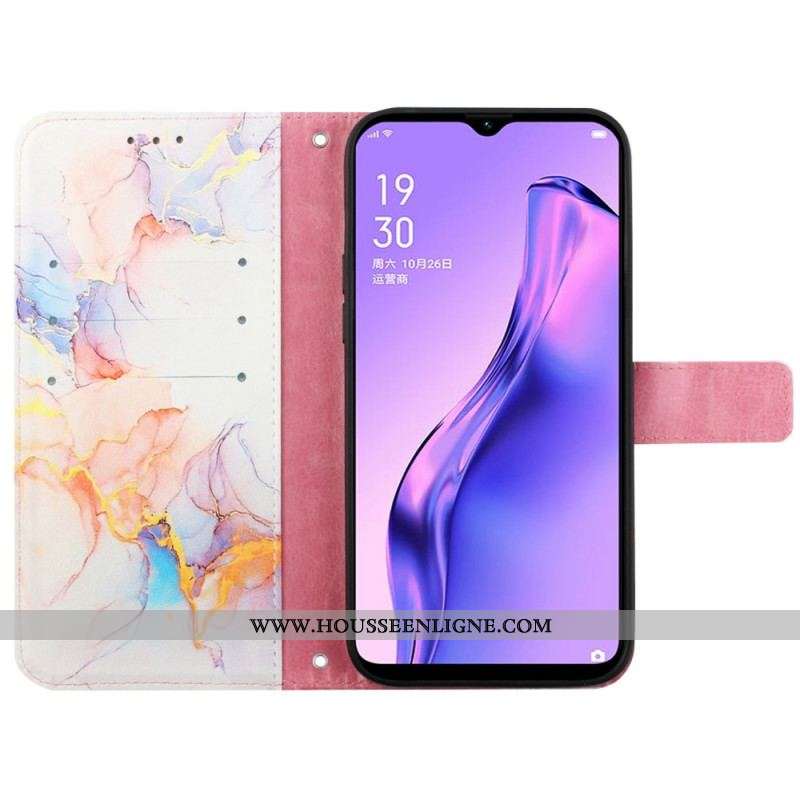 Housse Oppo A94 5G Marbre avec Lanière