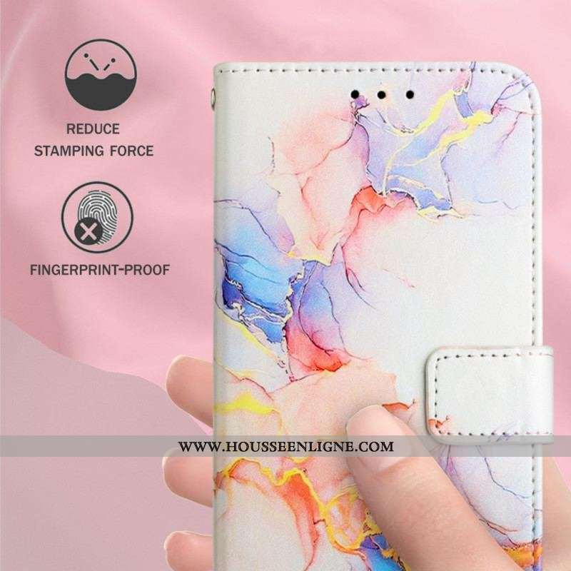 Housse Oppo A94 5G Marbre avec Lanière