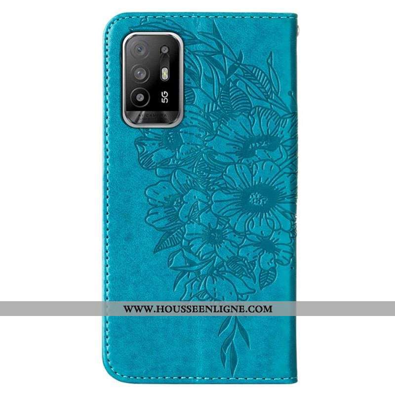 Housse Oppo A94 5G Papillon avec Lanière