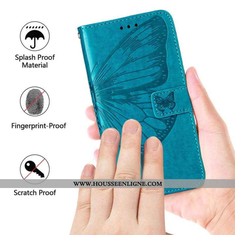 Housse Oppo A94 5G Papillon avec Lanière