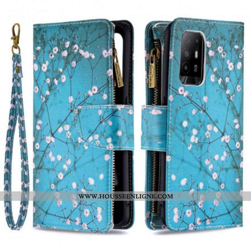 Housse Oppo A94 5G Poche Zippée Arbre