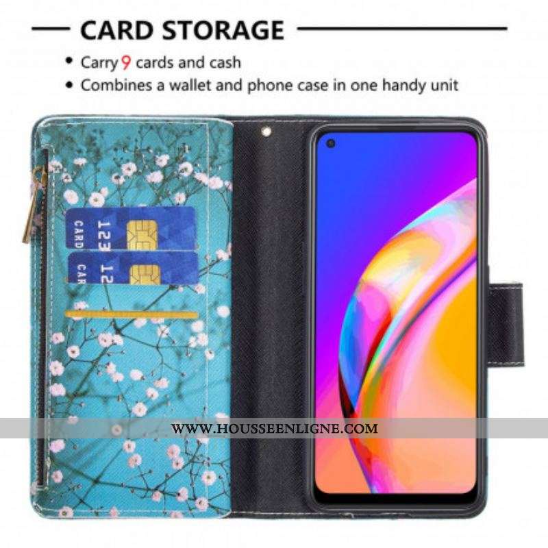 Housse Oppo A94 5G Poche Zippée Arbre