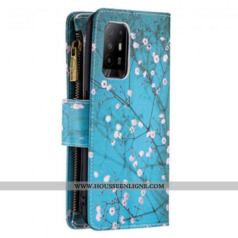 Housse Oppo A94 5G Poche Zippée Arbre
