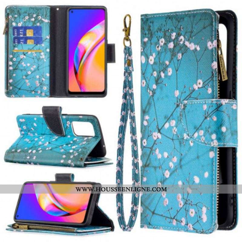 Housse Oppo A94 5G Poche Zippée Arbre