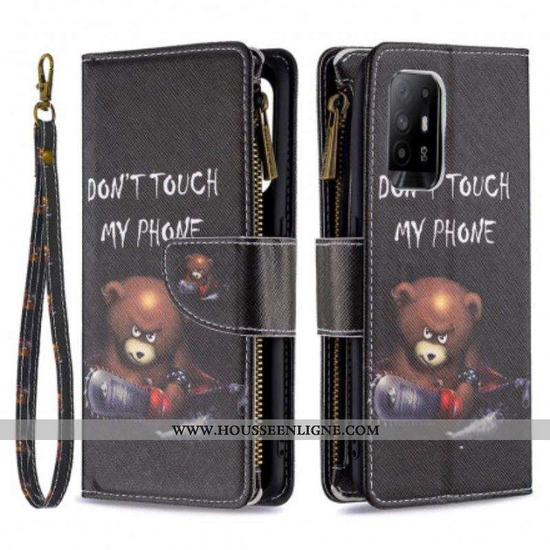 Housse Oppo A94 5G Poche Zippée Ours