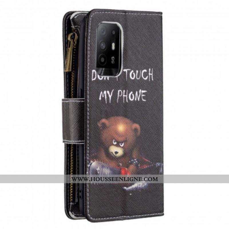 Housse Oppo A94 5G Poche Zippée Ours