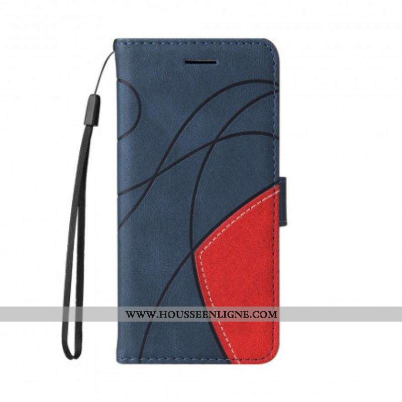 Housse Oppo A94 5G Simili Cuir Bicolore Signature