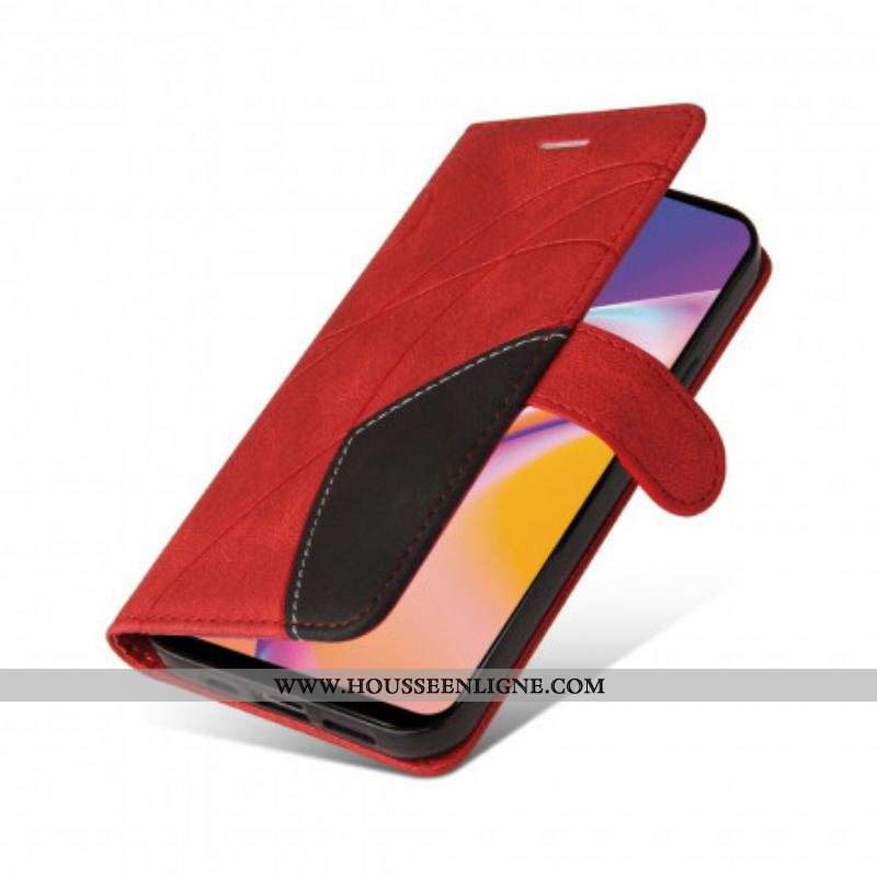 Housse Oppo A94 5G Simili Cuir Bicolore Signature