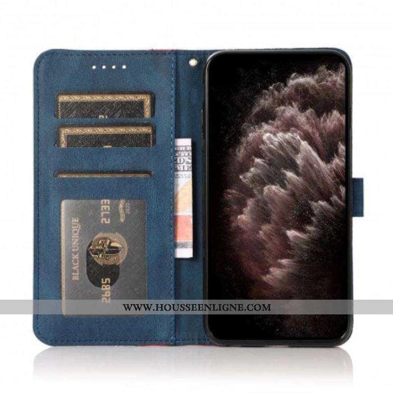 Housse Oppo A94 5G Simili Cuir Bicolore Triangle