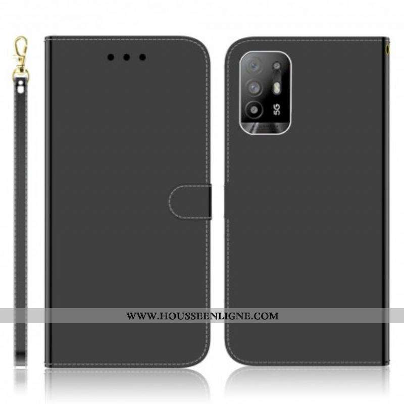 Housse Oppo A94 5G Simili Cuir Couverture MIroir