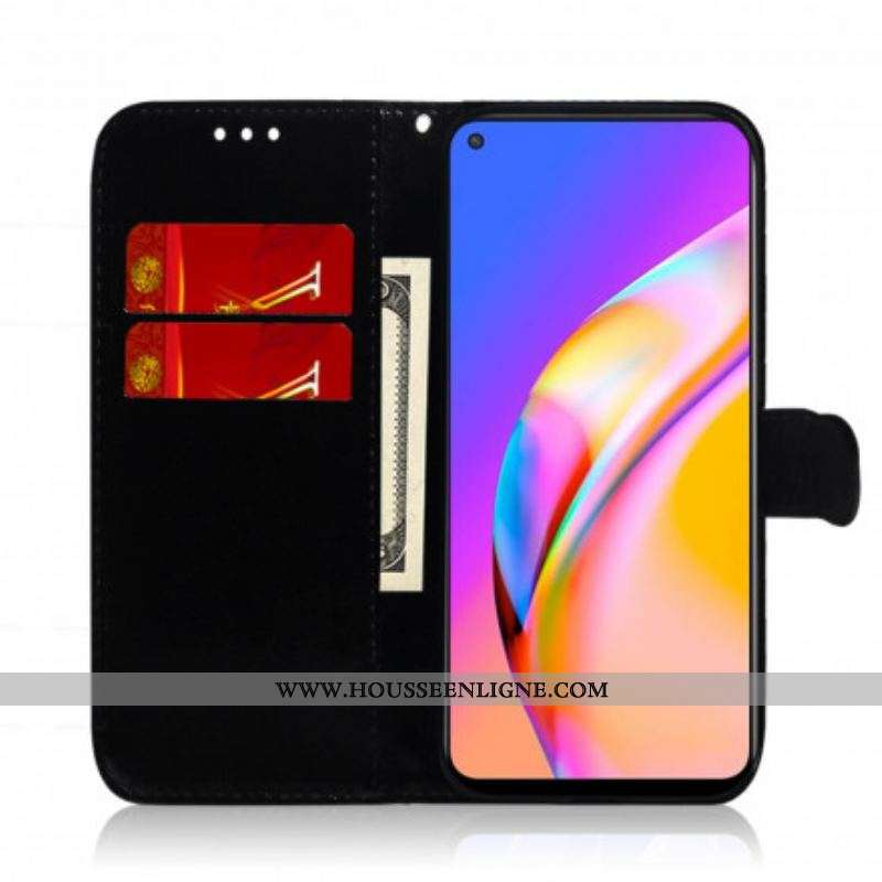 Housse Oppo A94 5G Simili Cuir Couverture MIroir