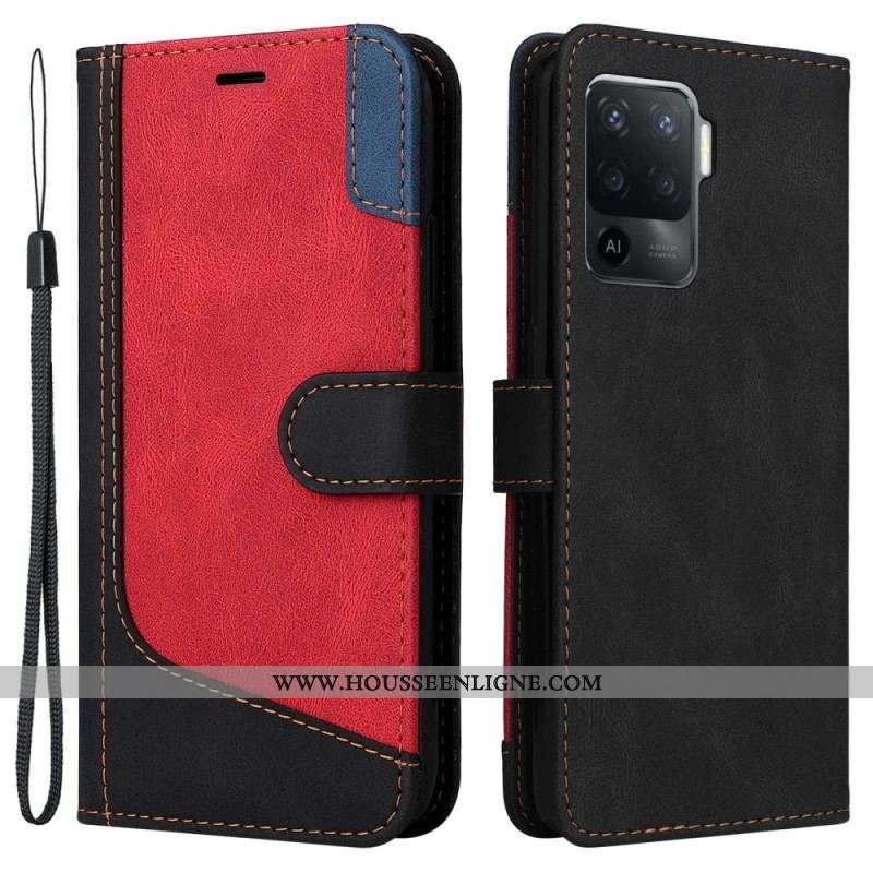 Housse Oppo A94 5G Tricolore avec Lanière