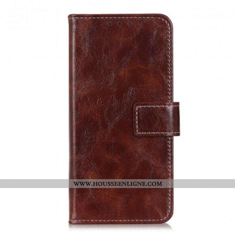 Housse Oppo Find X3 Lite Effet Cuir Coutures Apparentes