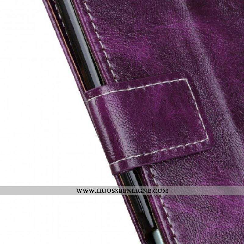 Housse Oppo Find X3 Lite Effet Cuir Coutures Apparentes
