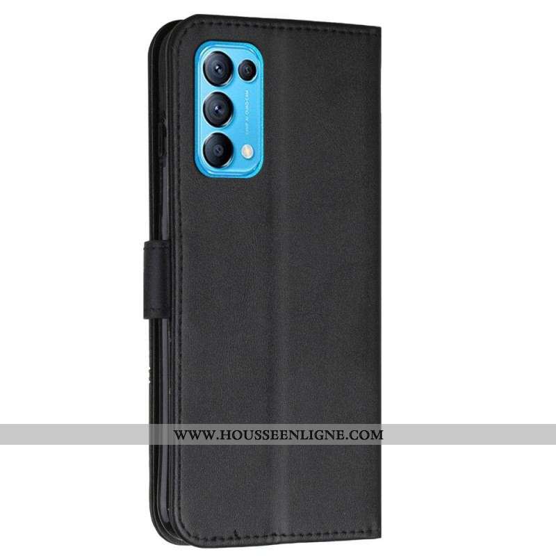 Housse Oppo Find X3 Lite Effet Cuir Géo à Lanière