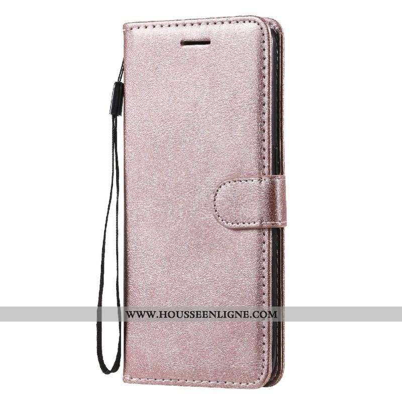 Housse Oppo Find X3 Lite Effet Cuir à Lanière