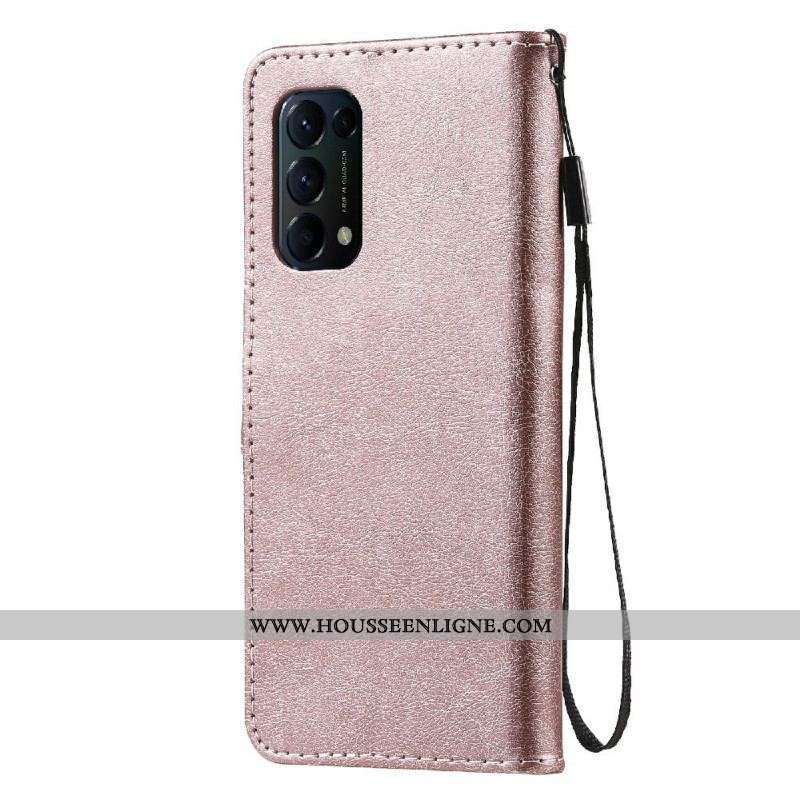 Housse Oppo Find X3 Lite Effet Cuir à Lanière