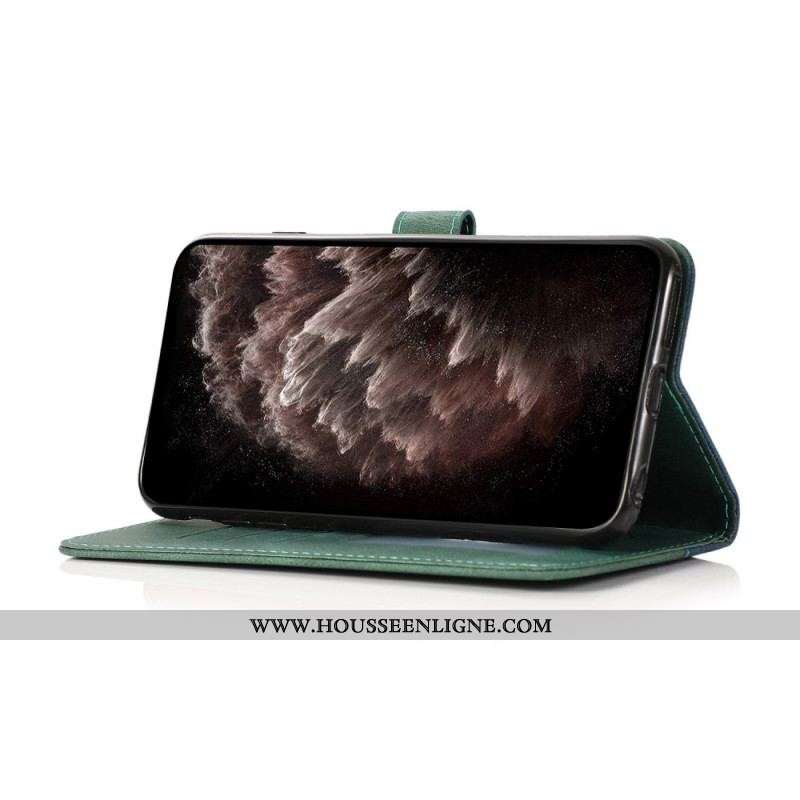 Housse Oppo Find X3 Lite Simili Cuir Bicolore Triangle