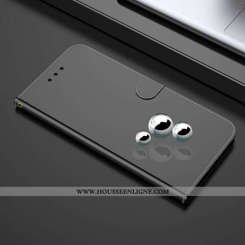 Housse Oppo Find X3 Lite Simili Cuir Couverture Miroir