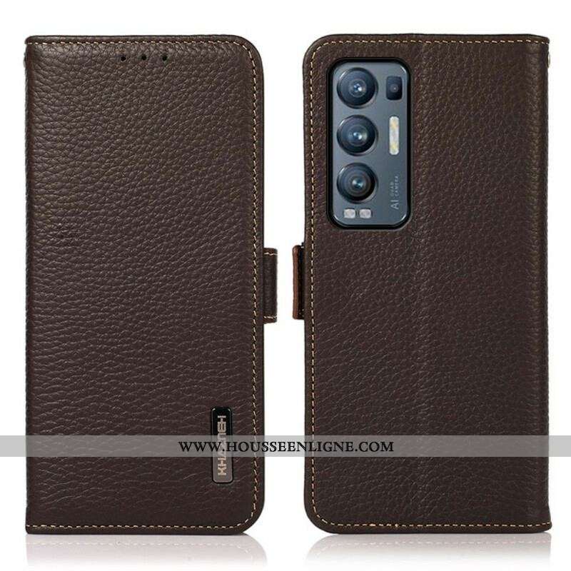 Housse Oppo Find X3 Neo Cuir Litchi KHAZNEH RFID