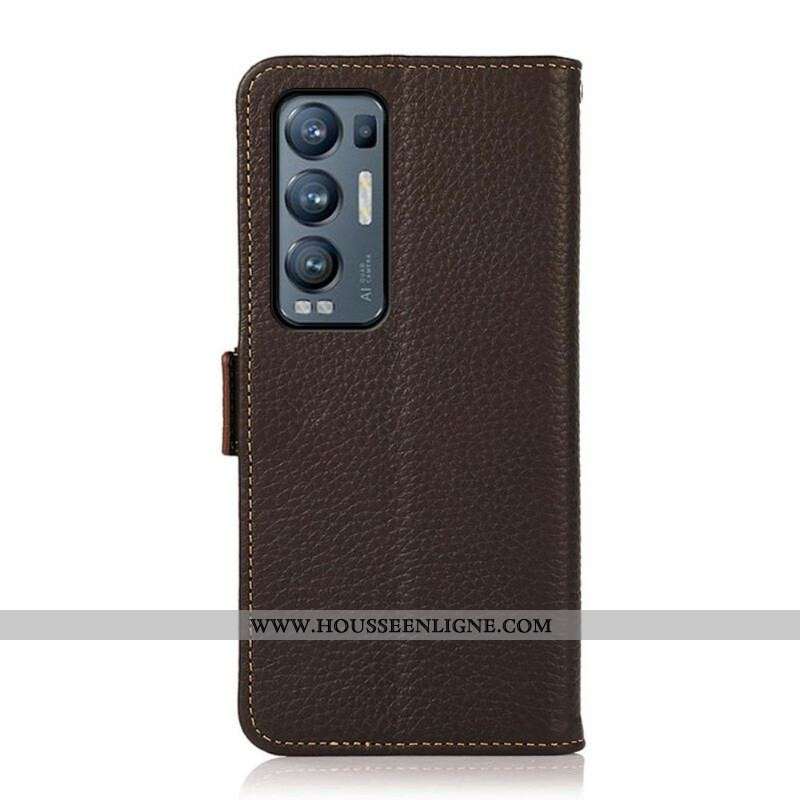 Housse Oppo Find X3 Neo Cuir Litchi KHAZNEH RFID