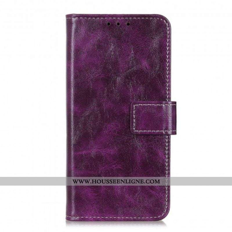Housse Oppo Find X3 Neo Effet Cuir Coutures Apparentes