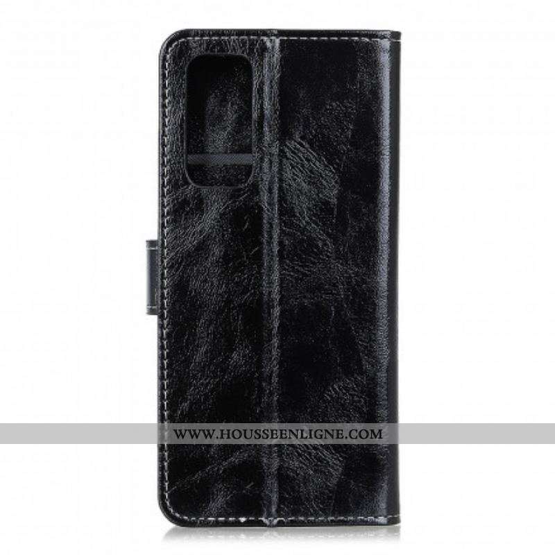 Housse Oppo Find X3 Neo Effet Cuir Coutures Apparentes